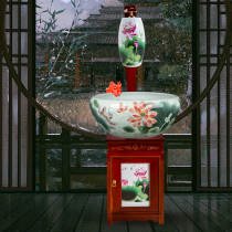 Jingdezhen ceramic fish tank turtle tank household large-scale turtle special tank ecological basin landscaping koi cylinder ornaments