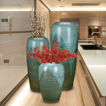 Vase small clear pastoral personality creative modern minimalist Jingdezhen pottery pot i color glaze decoration home decoration