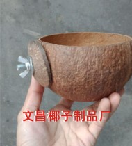 Coconut Shell Food Basin Pet Dragon Cat Hamster Squirrel king rabbit anti-bite can be fixed to bite the coconut shell bowl
