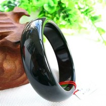 Xinjiang Hetian jade bracelet black ink jade jade bracelet Jade bracelet fashion atmosphere jade bracelet send certificate