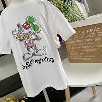 (Over 48 yuan) flower childrens fashion cotton boys and girls Mickey cartoon printed short sleeve T-shirt 0099