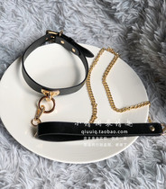 Spice Adults Tools SM Tone Teaching Men And Women Nassau Teasing Metal Traction Chain Real Bull Leather View Neck Collar Neckline Item