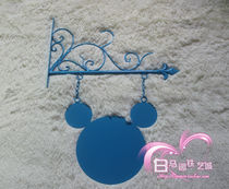 European fashion wrought iron Billboard kindergarten class card panda shape door sign bracket with characters