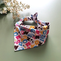 Spring and autumn cotton double-layer baby triangle baby saliva towel button double-sided two-color childrens windshield scarf
