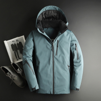 2021 Winter new men short down jacket White duck suede thickened warm Youth anti-cold even cap jacket tide