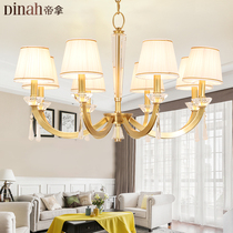 Tina all copper crystal chandelier modern minimalist dining hall lamp European luxury atmospheric living room American bedroom lamps