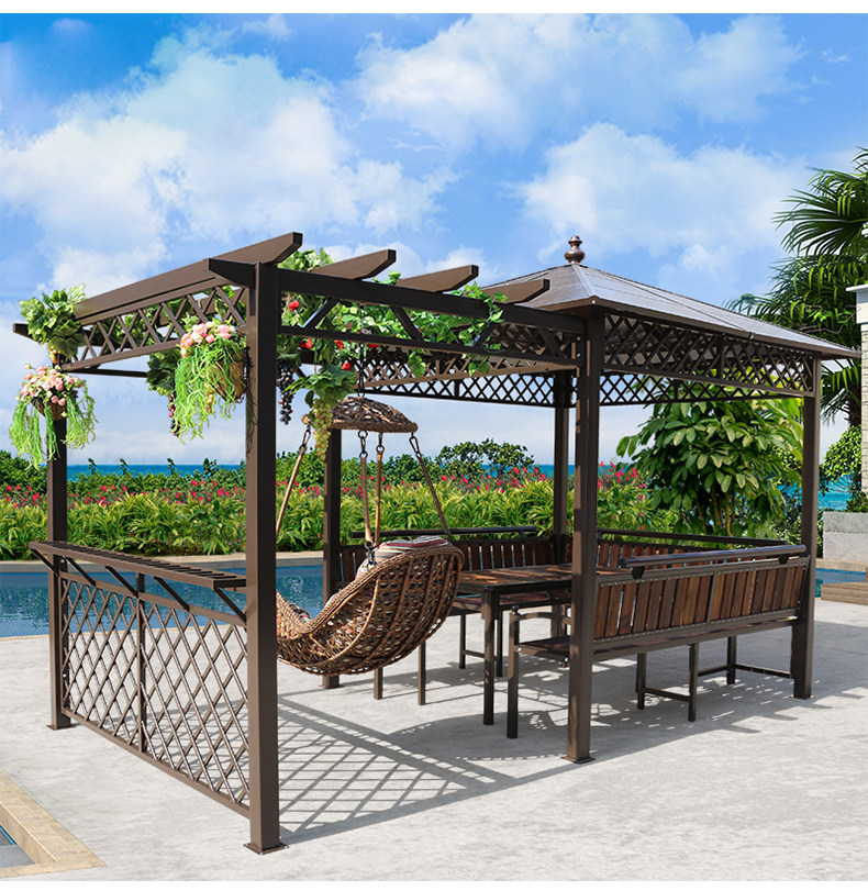 幽之藤葡萄架防腐木庭院户外凉亭室外阳台天台花园楼顶别墅亭子