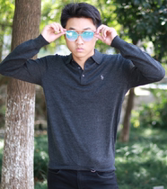 Annual drunk business outdoor merino pure merino wool outdoor casual sweater polo shirt