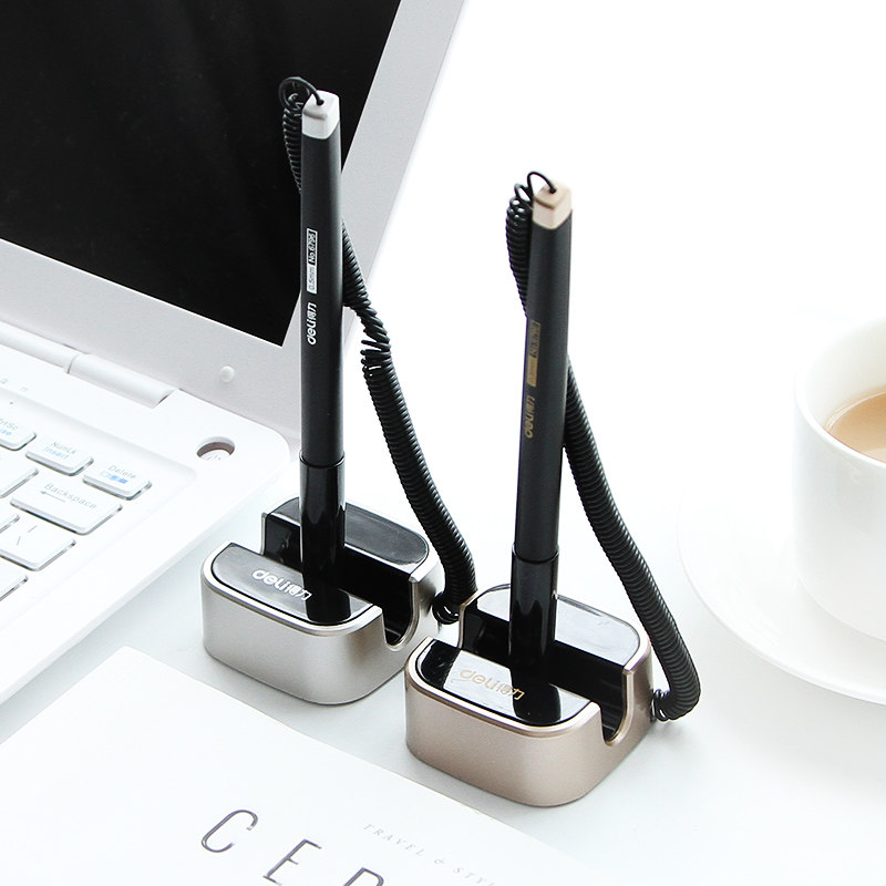 优湃●得力文具6796桌面台笔 简约办公中性笔水笔0.5mm签字笔黑笔