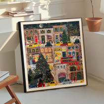 Modern minimalist new square aluminum alloy picture frame jam-in bloom galison winter light Christmas puzzle frame