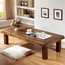 Solid wood tea machine simple small apartment table balcony bay window Zen tatami childrens dining table dual-use small coffee table table