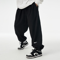 (WUT official store) 2020AW embroidered LOGO draw rope leg pants mens and womens loose casual trousers