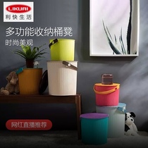 Likai Japan imported multi-functional colorful storage stool household fashion creative dirty clothes basket basket storage box can sit