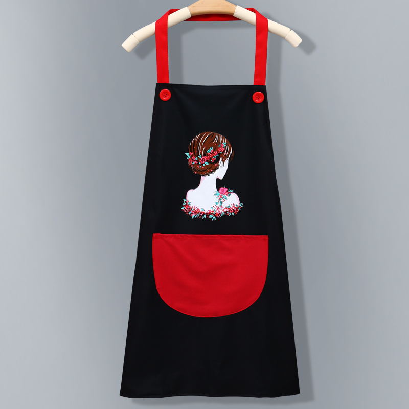 apron household waterproof and oil proof coverall can wipe hands female fashion kitchen cooking apron adult long sleeve work clothes male