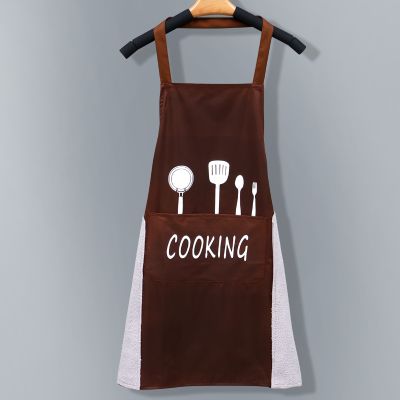 apron household waterproof and oil proof coverall can wipe hands female fashion kitchen cooking apron adult long sleeve work clothes male