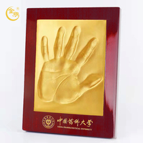 Jinshuo hand model hand printing mud adult business activities ceremony store celebration souvenir Star Avenue gold Handprint Wall activity