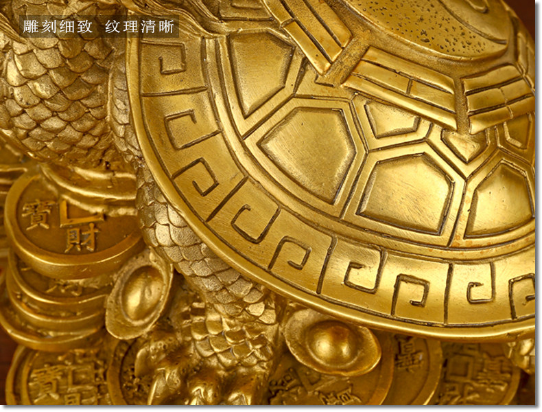 开光纯铜龙龟摆件 八卦龟 龙头龟 贵人元宝铜龙龟开光纯铜龙摆件