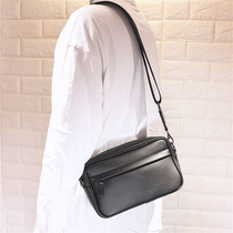 Japanese and Korean mens shoulder bag 2020 new fashion soft leather cross Bag Mens simple casual trend mens and womens small hanging bag
