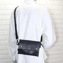 Three Boxes Tide Cards Skew Satchel men and Japan trendy fashion single shoulder bag soft leather men and women casual bag mini-minimis