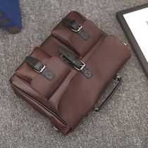 Business mens briefcase retro Korean version of the trend handbag mens fashion shoulder oblique cross-bag shoulder bag