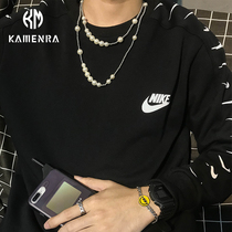 Asap Rocky pearl stitching necklace Mens trendy ins hip-hop womens summer light luxury niche design necklace accessories