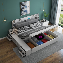 Small-sized plate bed 15 meters air pressure high box storage bed double bed storage modern simple master bed 18 meters