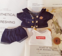 (Spot Straight Beats) 20cm No Property Cotton Doll Clothes Denim Suit Trend Eva Clothing Replacement Dress