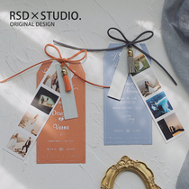 Wedding invitation 2020 invitation invitation letter wedding European creative Net red Moren series high-end ins style custom orange