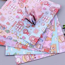 Good table friend * double-sided cartoon cute girl pattern square color paper childrens paper crane handmade cardboard paper colored paper