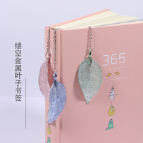 Pendant metal creative bookmarks leaf vein leaves empty simulation bookmark repair hipster student gift giving