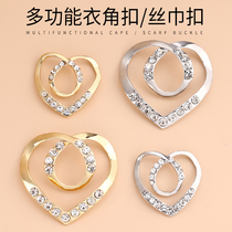 Coat corner knotted button clothing corner T-shirt button DIY creative woman clip clothes lower swing minimalist Korean version decorated with silk scarves double-use