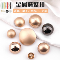 Metal Mushroom Button Female Coat Fur Coat Hairy Shirt Cardiovert Skirt Buttoned Button round bright face Little button