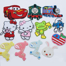 Round cloth patch patch pants clothes patch hole bag back glue can be ironed embroidery stick DIY creative decorations