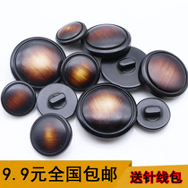 Button button button upscale dark brown striped hand sewn coat coat coat windbreaker Curry sweater buckle men and women suit suit suit