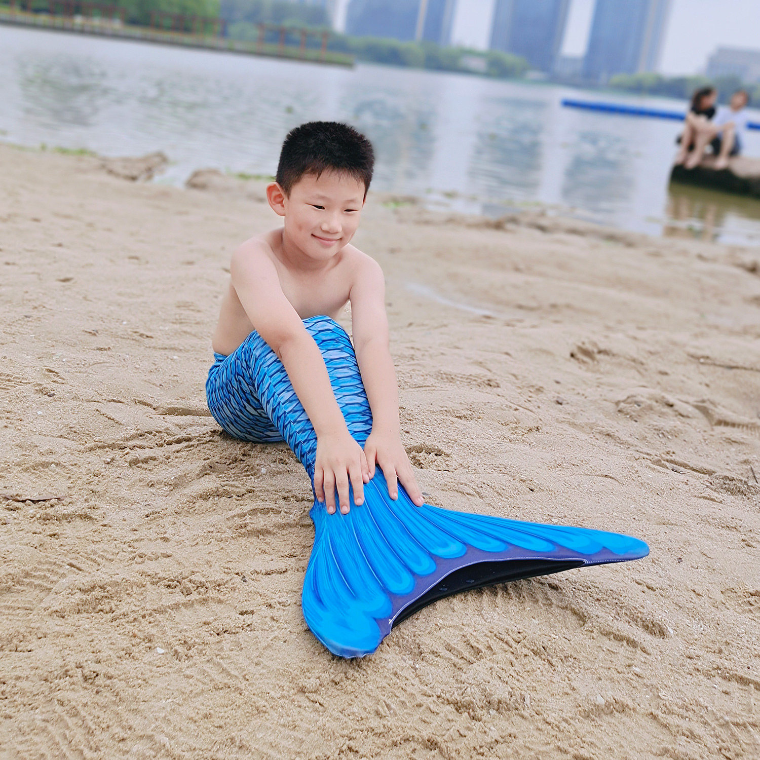 男生的美人鱼尾巴 男童男孩泳衣泳装服装衣服儿童人鱼拍照道具