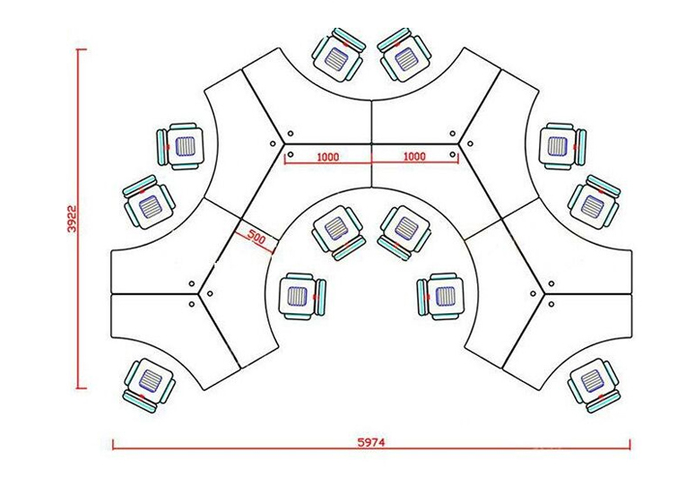 办公家具简约现代3人4人6人位办公桌组合员工位卡座职员办公桌椅