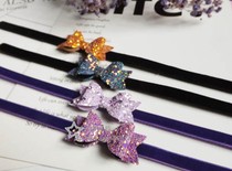 e-ornaments family purple flash bow soft hairband sticky hair band Liu Hai stickers no trace Magic stickers Korean version accessories