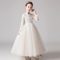  Princess dress girls autumn flower girl wedding dress high-end childrens dress girl host piano performance suit Tutu
