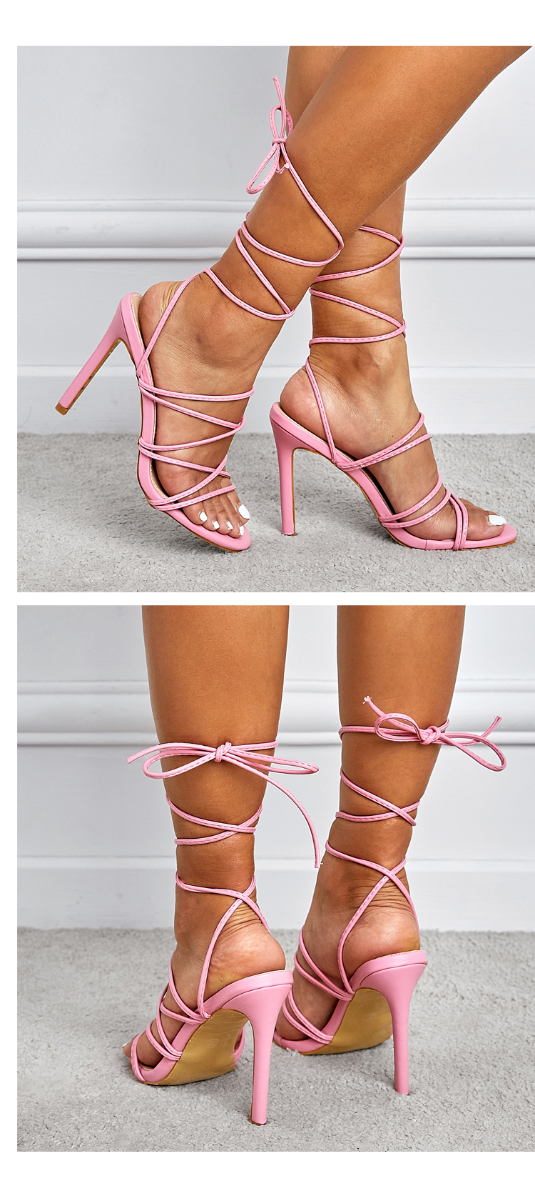 open toe cross strap round toe high-heel sandals NSGXL131619