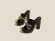 2022 thick heel raised waterproof platform round head fashion gold chain versatile outdoor street large women's shoes