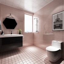 Pink mosaic ceramic tiles Princess wind girl net red shop decoration bathroom toilet wall tiles non-slip floor tiles