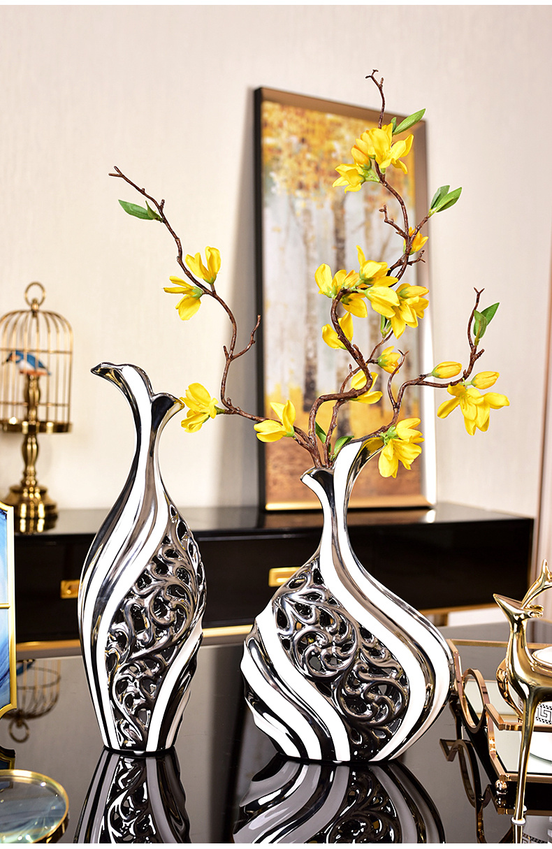 现代简约陶瓷花瓶电视柜创意摆件客厅酒柜装饰品摆设家居饰品插花