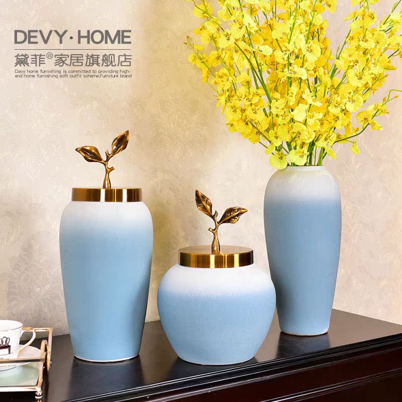 Modern light much creative ceramic vase furnishing articles new Chinese flower arranging jingdezhen sitting room tea table manually large vase