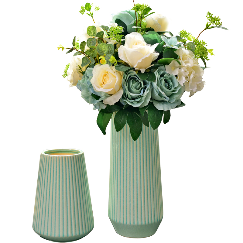 Contracted and I ceramic vase clothing store decoration place small pure and fresh household table simulation dry flower art flower arranging