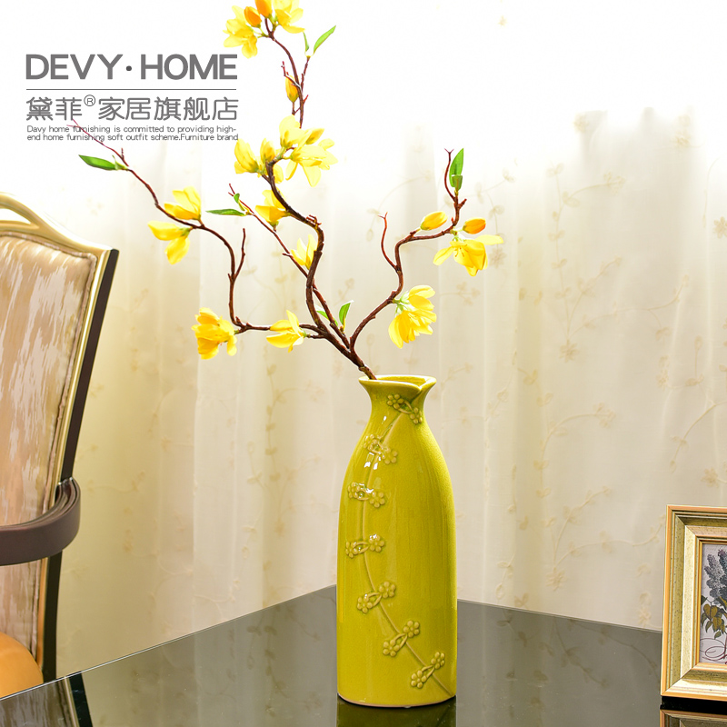 New Chinese style ceramic vase living room table simulation flowers, dried flowers, flower arrangement, household decorates porch TV ark, furnishing articles