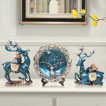 Creative living room European home decorations TV cabinet Entrance wine cabinet Lucky deer decoration Housewarming wedding gifts