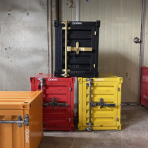 Industrial style bedside table small wrought iron locker bedroom bedside small cabinet creative storage cabinet container cabinet