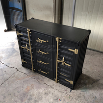 Retro sideboard locker restaurant hotel meal preparation cabinet tea cabinet side cabinet wrought iron container industrial wind cabinet