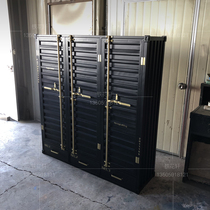 American retro wrought iron wardrobe wardrobe locker bedroom vertical cabinet wardrobe creative container industrial wind cabinet