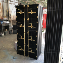 Container Industrial Wind Bookcase Locker Iron Retro Storage Cabinet Swimming Pool Gym Locker Storage Cabinet